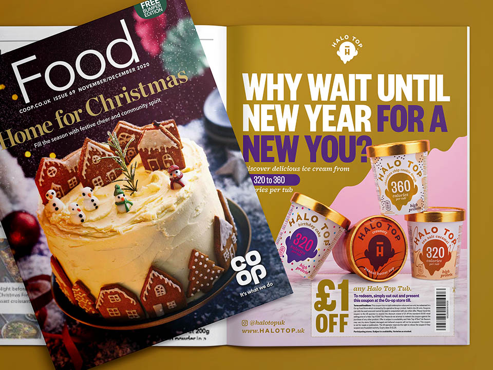 Co-op Magazine Halo Top advert